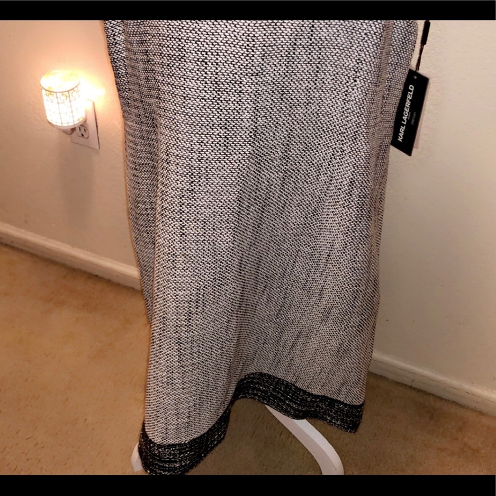 🆕KARL LAGERFELD Gray Tweed Sleeves Dress - Picture 5 of 5
